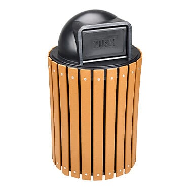 Recycled Plastic Round Receptacles with Dome Lid