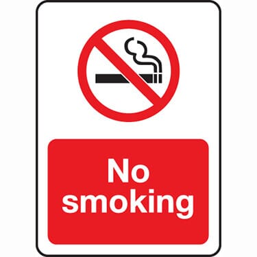 No Smoking Sign - 10'' x 14''