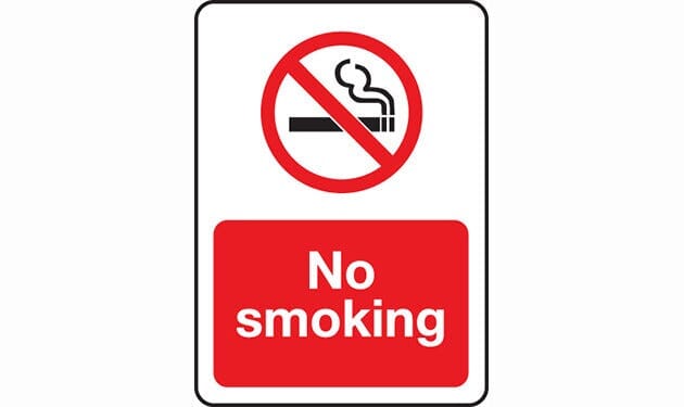 No Smoking Sign - 10'' x 14''