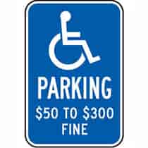 Parking $50 To $300 Fine - Missouri ADA Sign