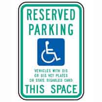 Reserved Parking Vehicles With Dis Or Dis Vet Plates Or State Disabled Card