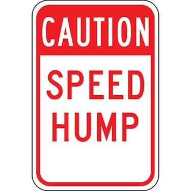 Caution Speed Hump Sign