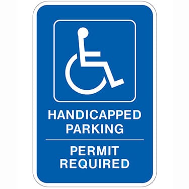 Handicapped Parking Permit Required
