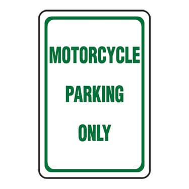 Motorcycle Parking Only Sign