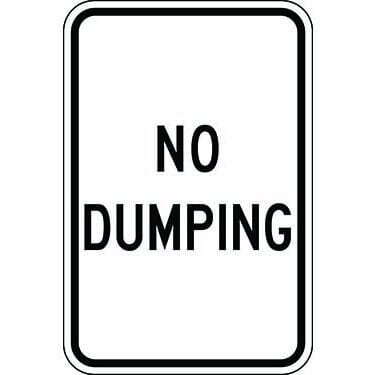 No Dumping Sign