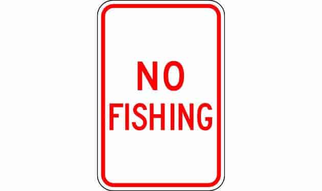  Absolutely No Fishing In Pond Sign, 10 x 14 0.40
