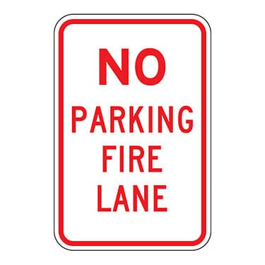 No Parking Fire Lane Sign