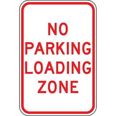 No Parking Loading Zone Sign