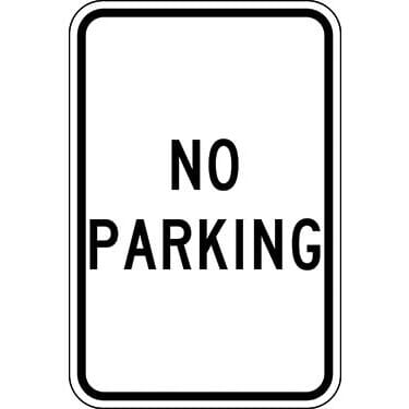 No Parking Sign - Black Text