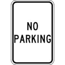 No Parking Sign - Black Text