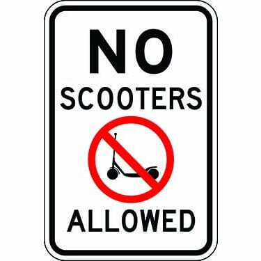 No Scooters Allowed Sign