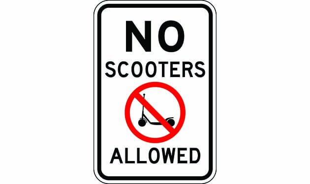 No Scooters Allowed Sign - - TreeTop Products