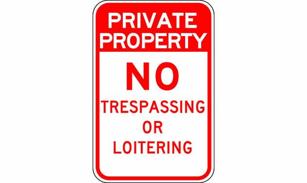 Private Property No Trespassing or Loitering Sign - - TreeTop Products private-property-no-trespassing-or-loitering-sign-treetop-products
