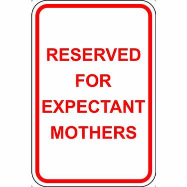 Reserved Expectant Mothers Sign
