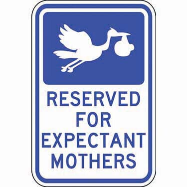 Reserved Expectant Mothers Stork Symbol
