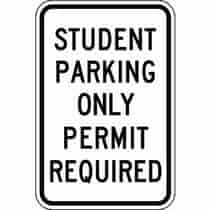 Student Parking Only Permit Required