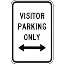 Visitor Parking Only w/ Double Arrow Sign