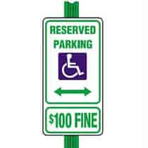 Accessible Symbol Reserved Parking with Fine Sign