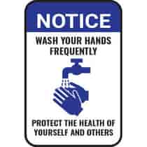 Notice Wash Your Hands Frequently Sign
