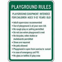 Playground Rules Playground Equipment Intended For Children Ages 5-12