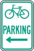 Bicycle Symbol Parking Left Arrow