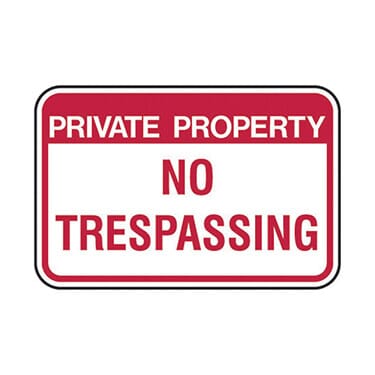 Private Property No Trespassing
