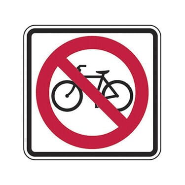 No Bicycle Symbol Sign