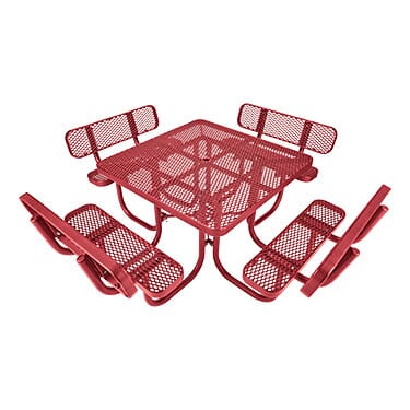 Total Coat Square Picnic Table with Backrests
