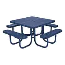 Heavy-Duty Plastic-Coated Perforated Square Picnic Table
