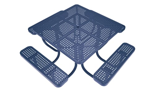 Heavy-Duty Plastic-Coated Perforated Square Picnic Table
