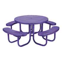 Heavy-Duty Plastic-Coated Perforated Round Picnic Table