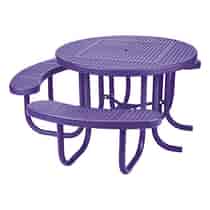 Heavy-Duty Plastic-Coated Perforated Round Wheelchair Accessible Picnic Table