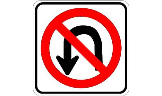 No U-Turn Symbol Sign S101 - - Barco Products
