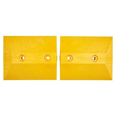 Safety-Yellow Recycled Plastic Speed Bump, End Caps