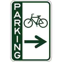 Bicycle Parking Symbol with Right Arrow - Side Bar Sign
