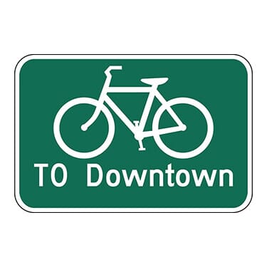 Bike Route Destination Symbol Sign