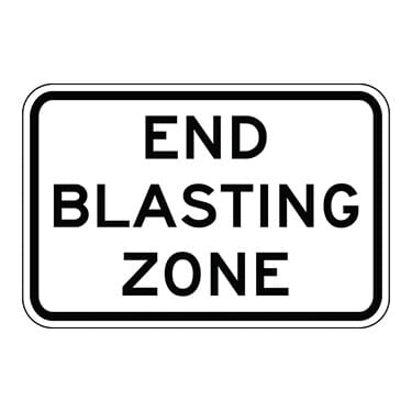 Blasting Zone Ahead Construction Sign