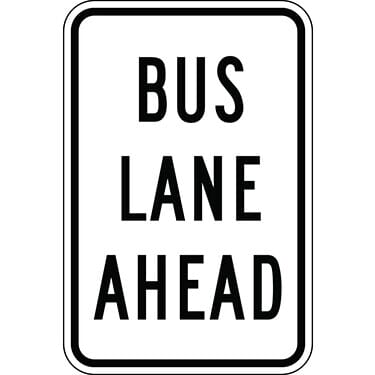 Bus Lane Ahead Sign
