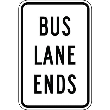 Bus Lane Ends Sign