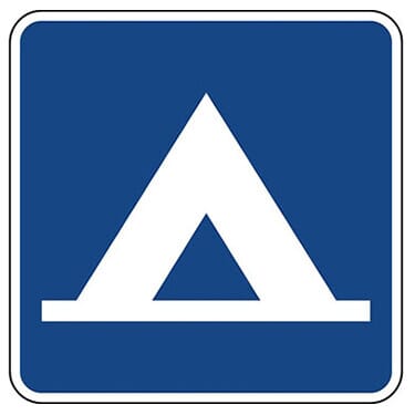 Camping Symbol Information Sign
