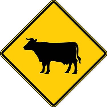 Cattle Crossing Symbol Sign