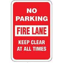 No Parking Fire Lane Keep Clear at All Times Sign