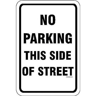No Parking This Side of Street Sign