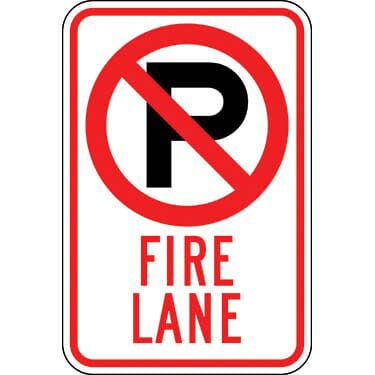 Fire Lane w/ No Parking Symbol Sign