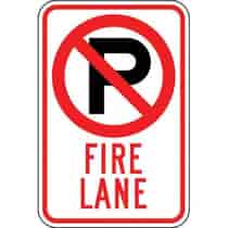 Fire Lane w/ No Parking Symbol Sign