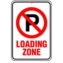 Loading Zone w/ No Parking Symbol Sign