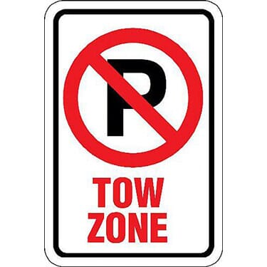 Tow Zone w/ No Parking Symbol Sign