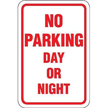 No Parking Day or Night Sign