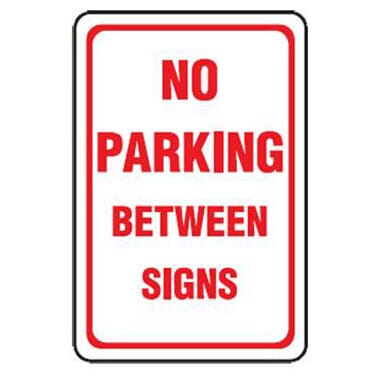 No Parking Between Signs