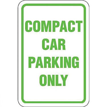 Compact Car Parking Only Sign